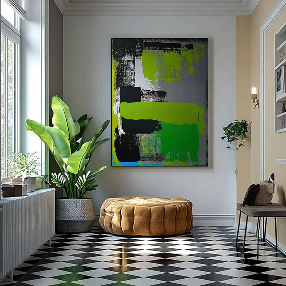 GREEN ABSTRACT ART "NEON SURGE"