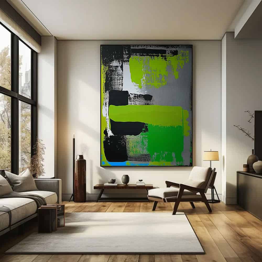 GREEN ABSTRACT ART "NEON SURGE"