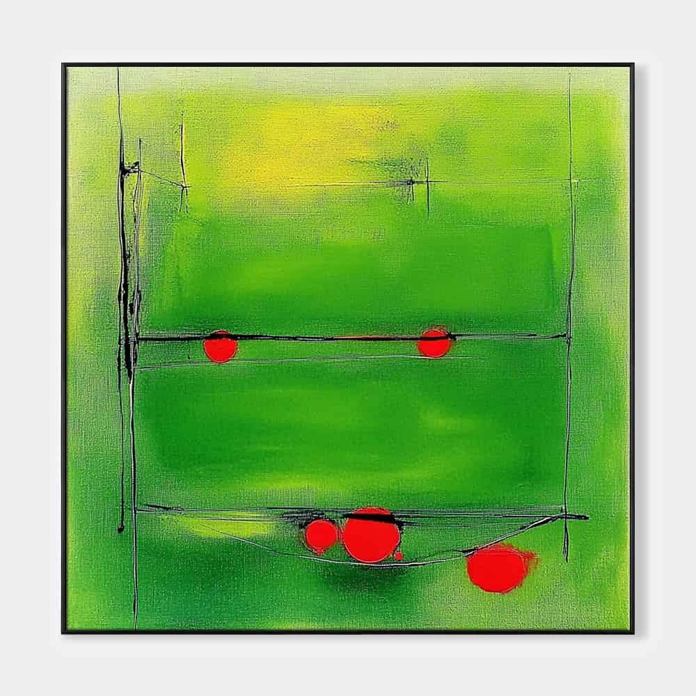 GREEN ABSTRACT ART "QUANTUM HARVEST"