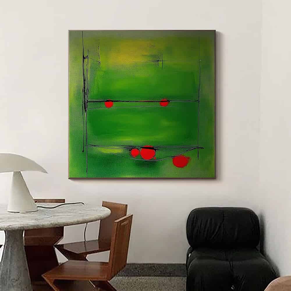 GREEN ABSTRACT ART "QUANTUM HARVEST"