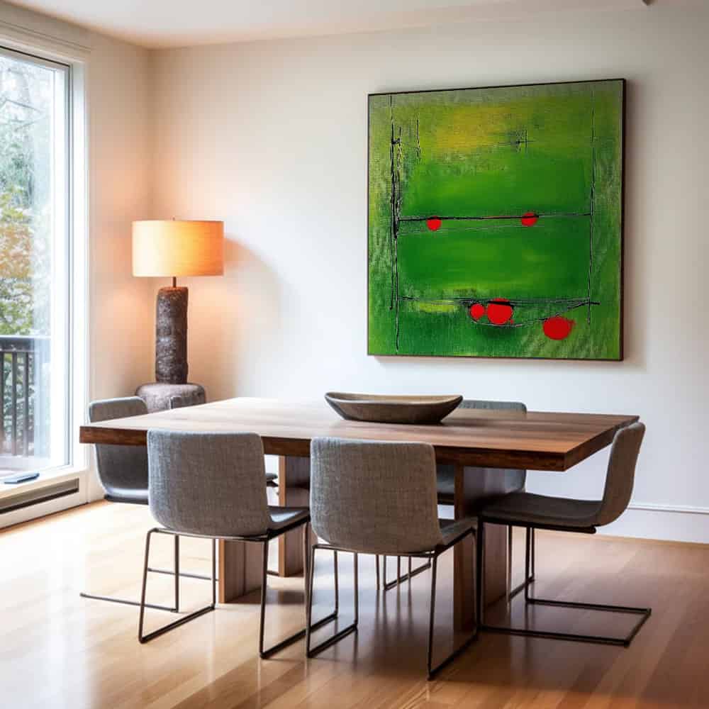 GREEN ABSTRACT ART "QUANTUM HARVEST"