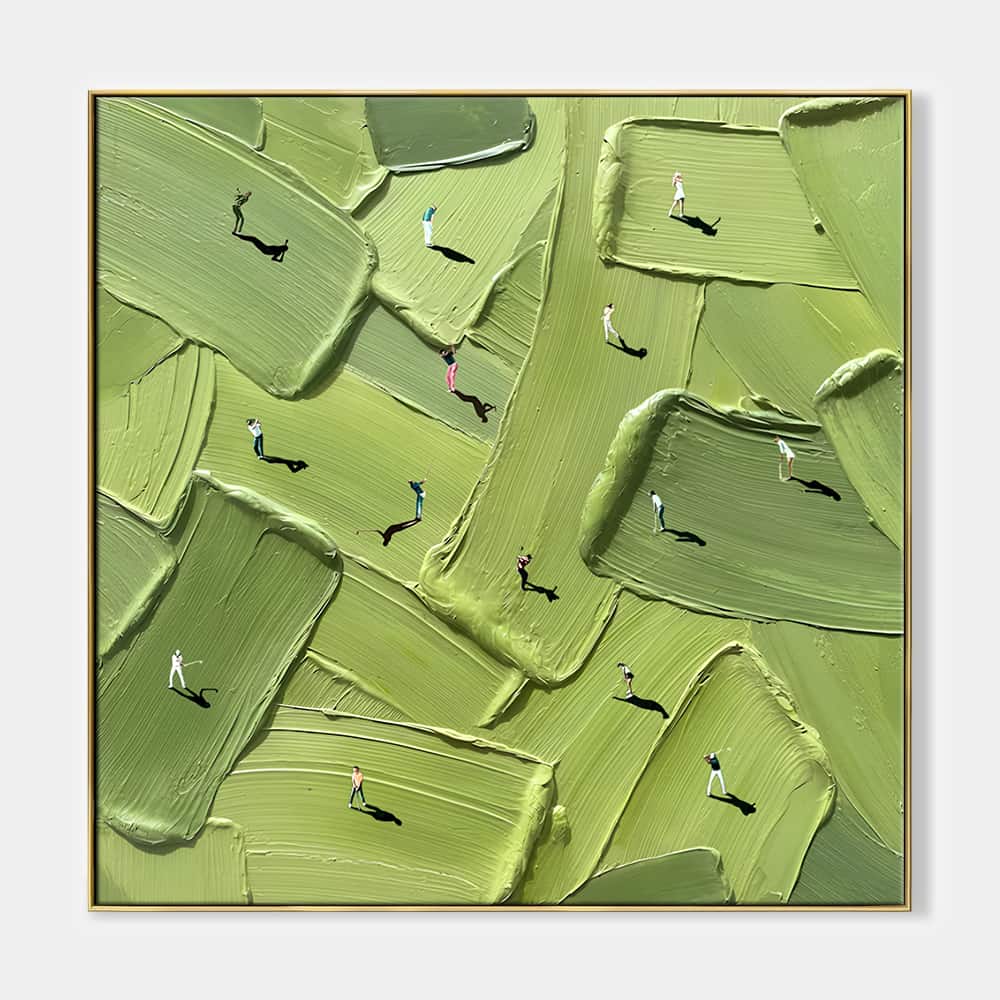 GREEN ABSTRACT ART "SCRAMBLED GREENS"