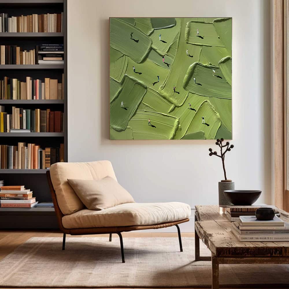 GREEN ABSTRACT ART "SCRAMBLED GREENS"
