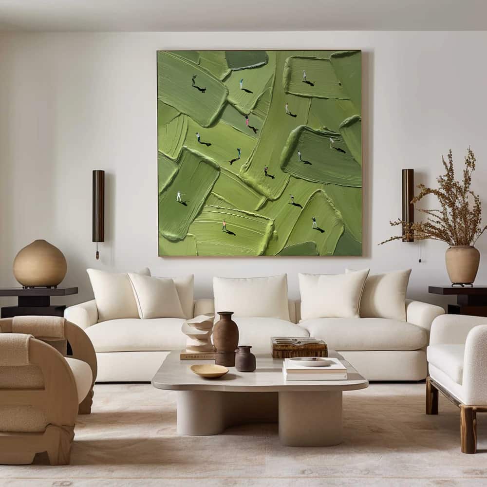 GREEN ABSTRACT ART "SCRAMBLED GREENS"