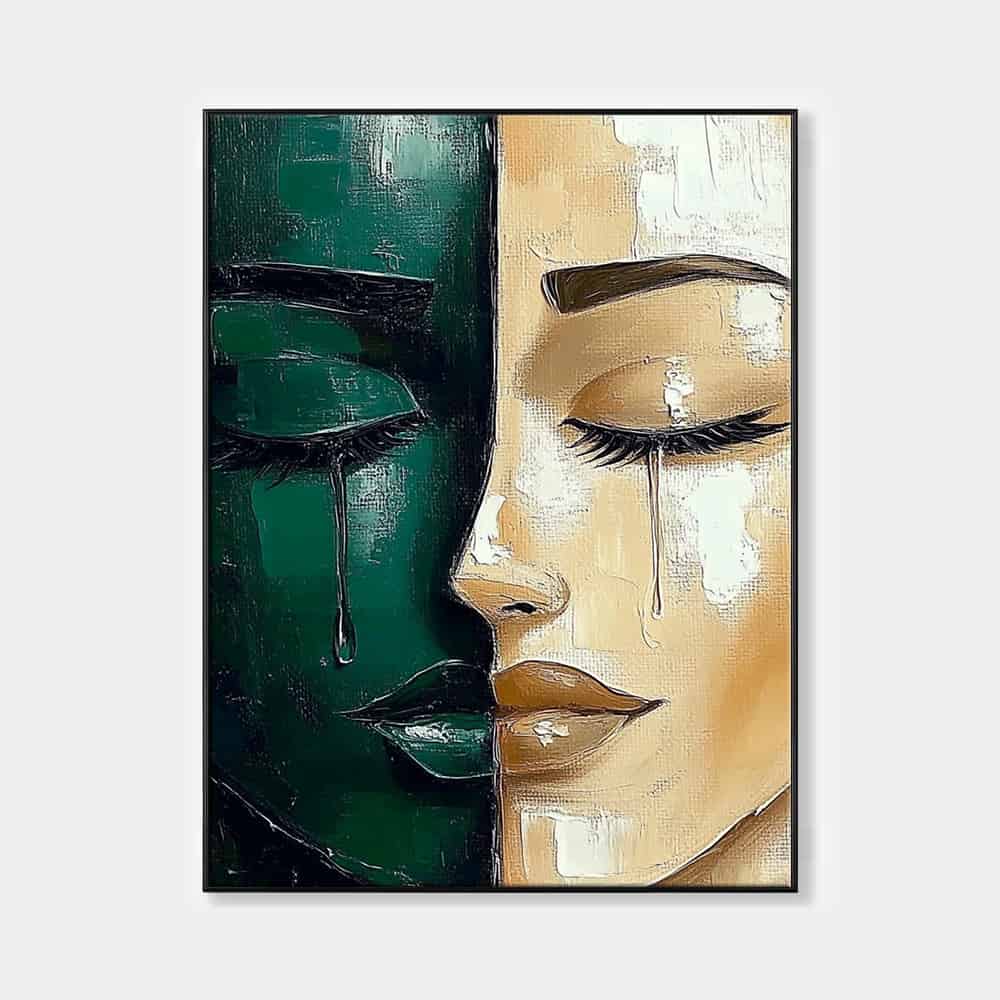 GREEN ABSTRACT ART "SHATTERED SERENITY"