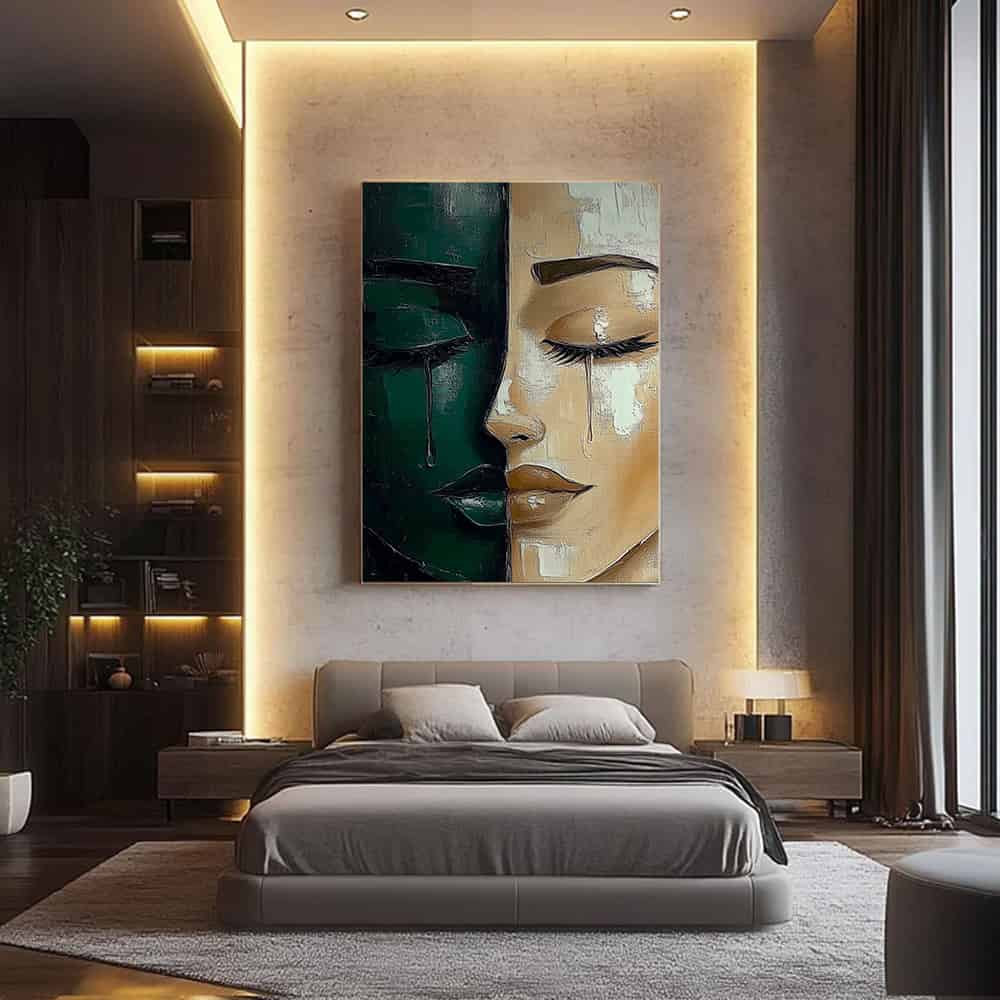 GREEN ABSTRACT ART "SHATTERED SERENITY"
