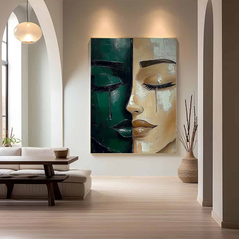 GREEN ABSTRACT ART "SHATTERED SERENITY"