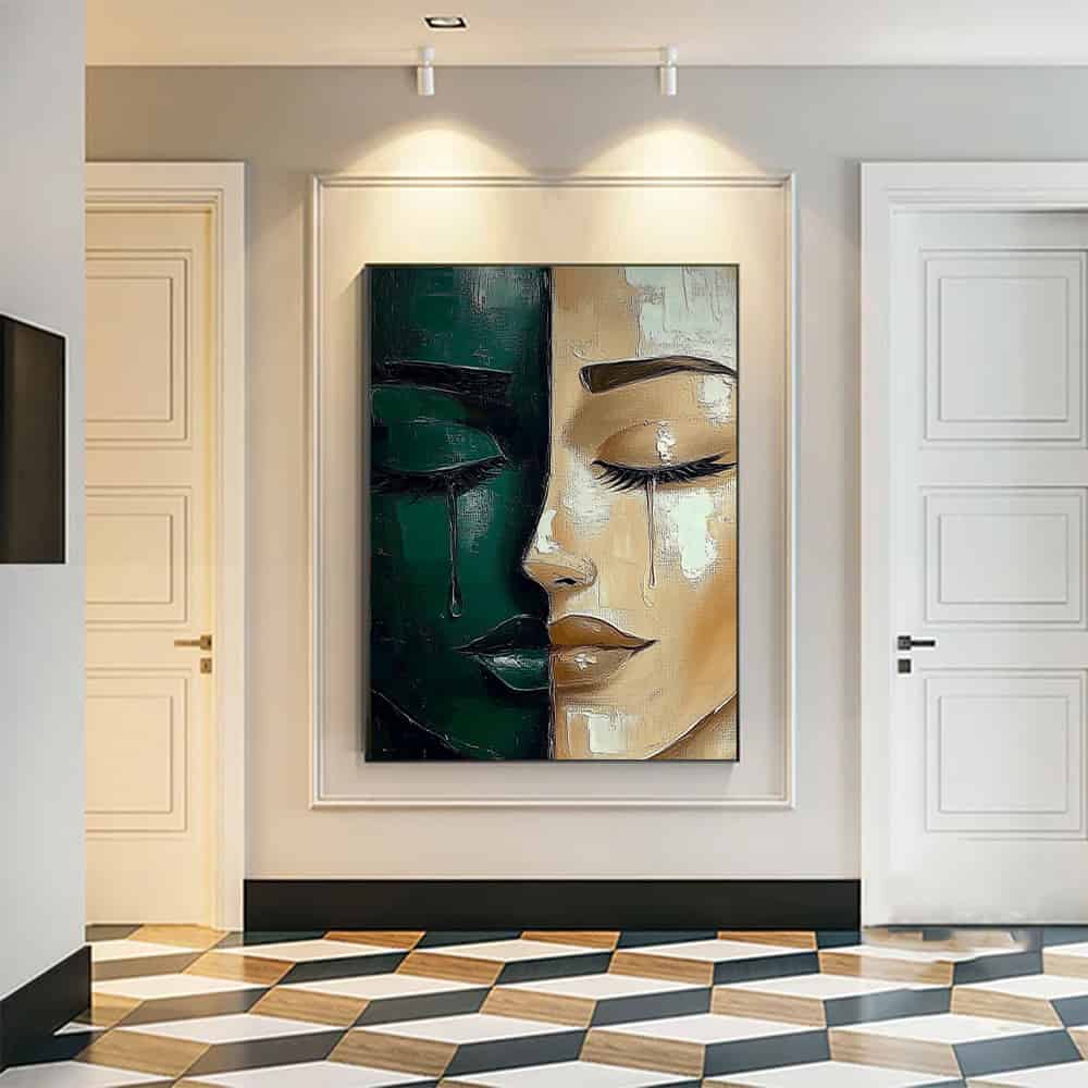 GREEN ABSTRACT ART "SHATTERED SERENITY"