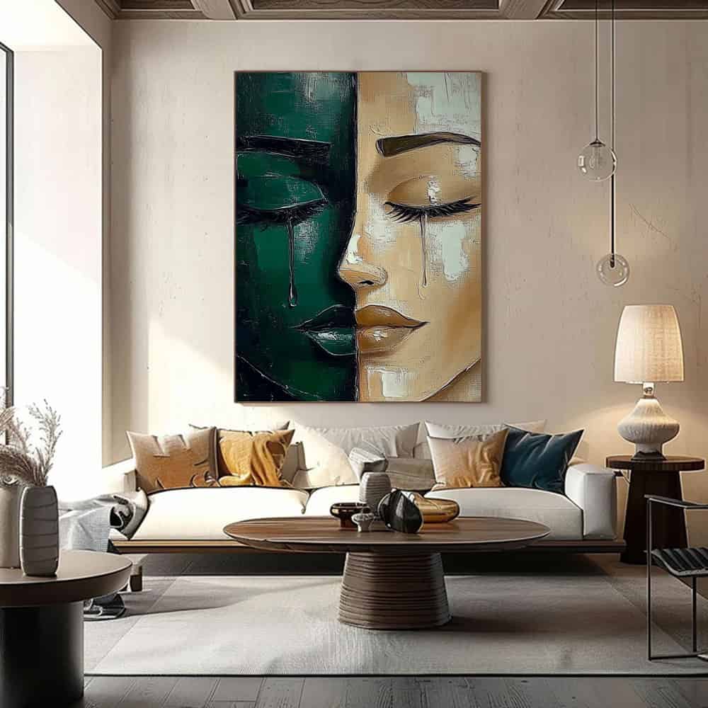 GREEN ABSTRACT ART "SHATTERED SERENITY"