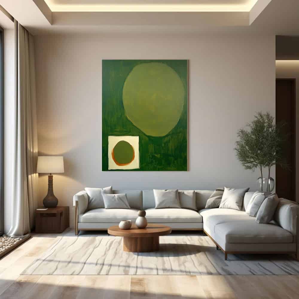 GREEN ABSTRACT ART "TERRESTRIAL ECHO"