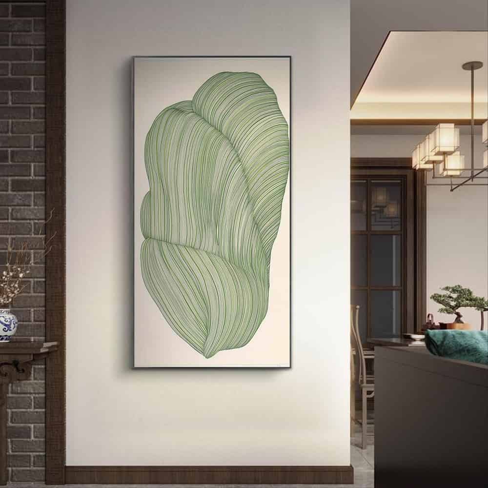 GREEN ABSTRACT ART "VERDANT ANATOMY"