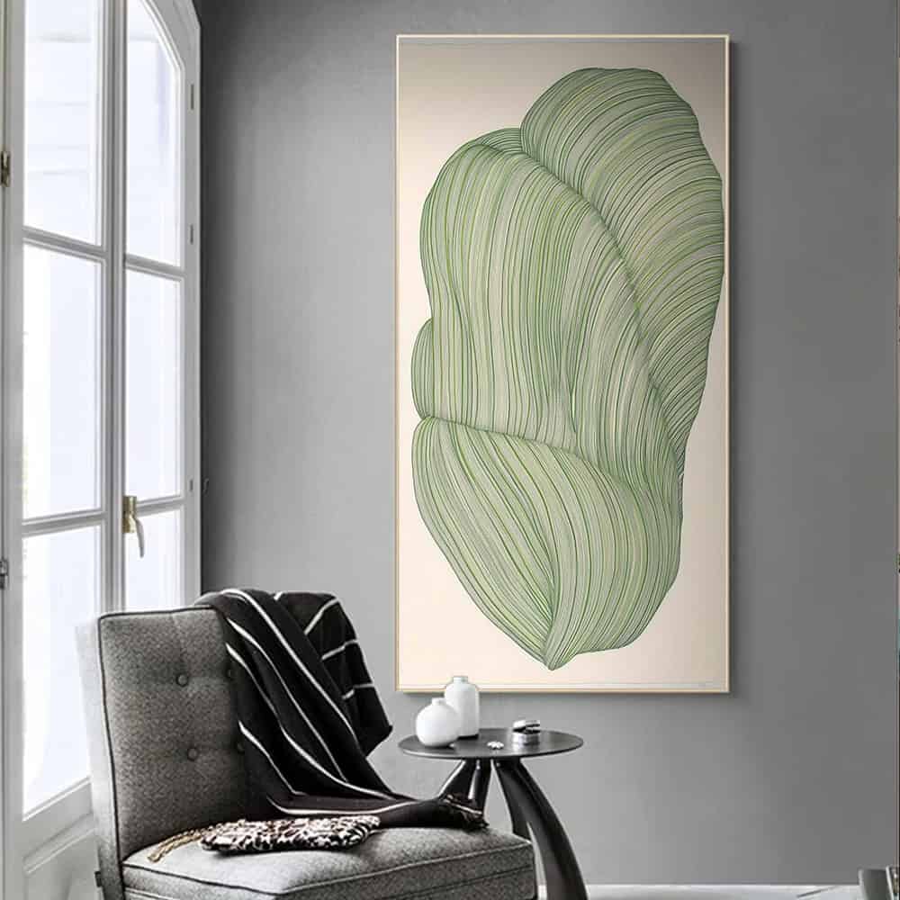 GREEN ABSTRACT ART "VERDANT ANATOMY"