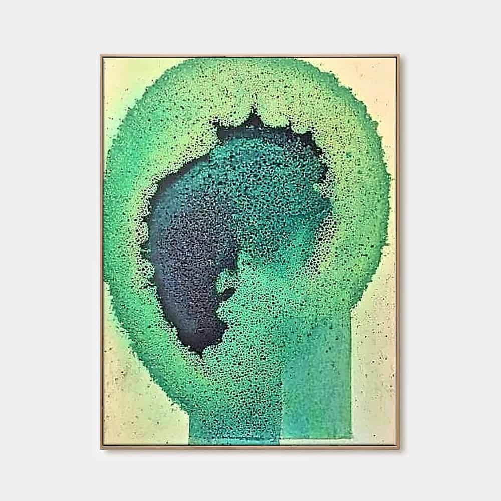 GREEN ABSTRACT ART "VERDANT BLOOM"