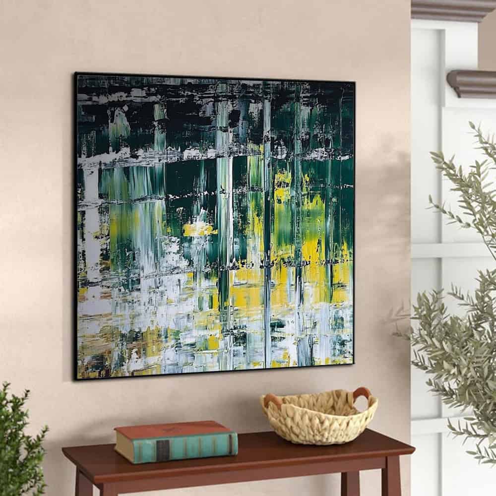 GREEN ABSTRACT ART "VERDANT REFLECTION"