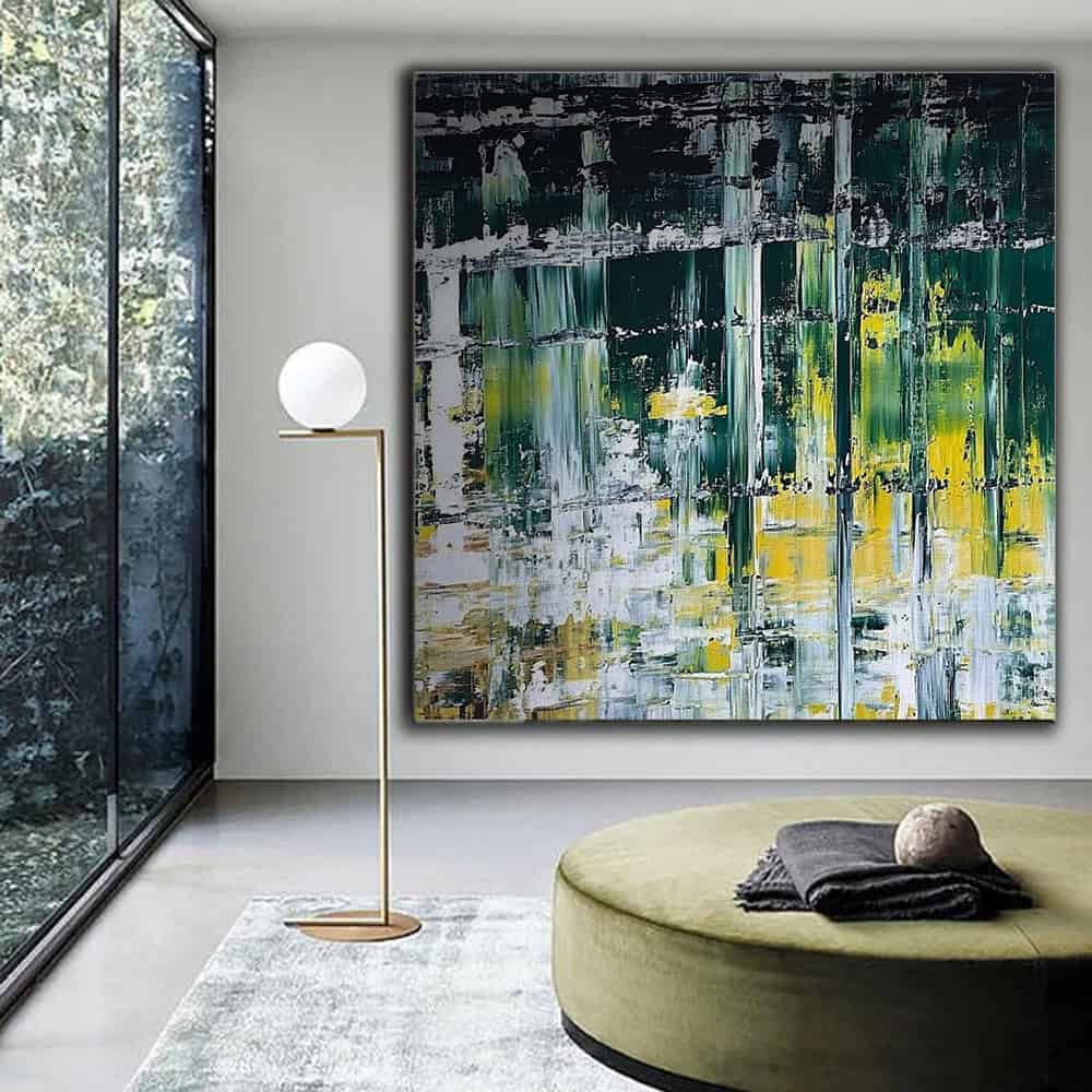 GREEN ABSTRACT ART "VERDANT REFLECTION"
