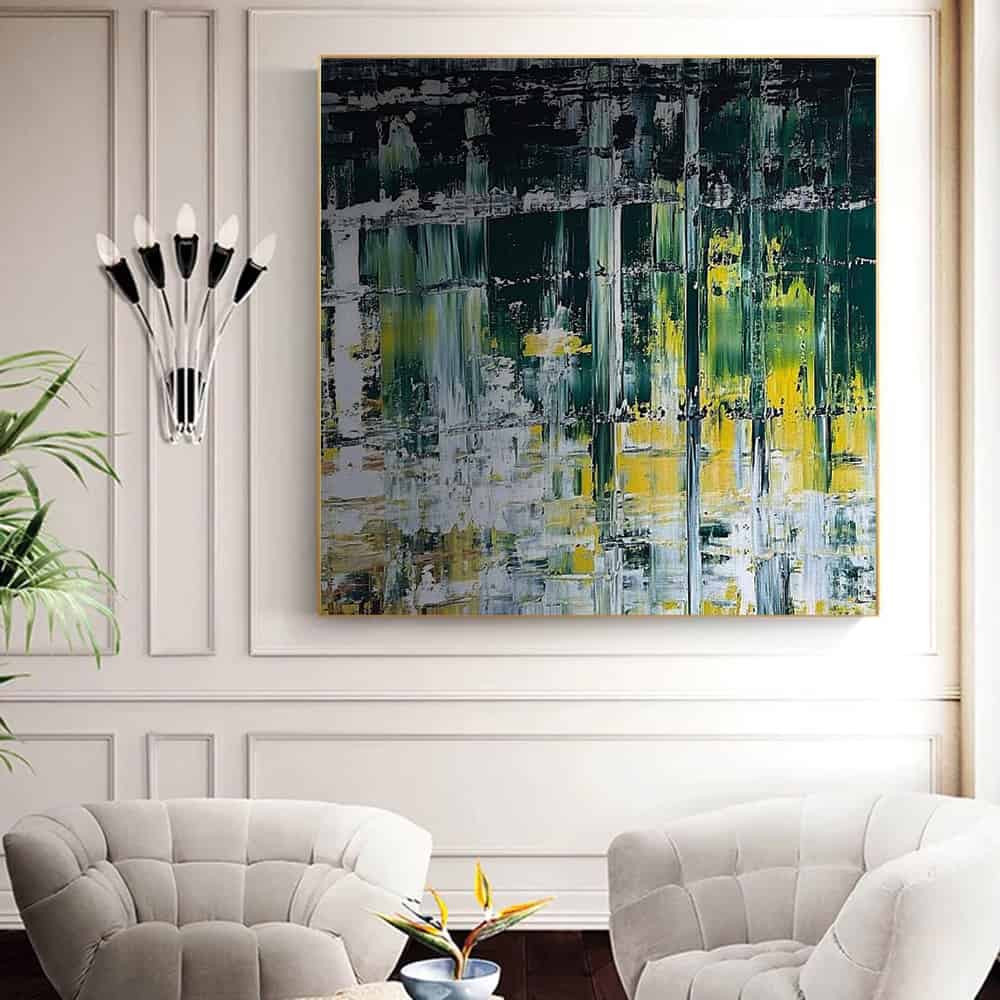 GREEN ABSTRACT ART "VERDANT REFLECTION"