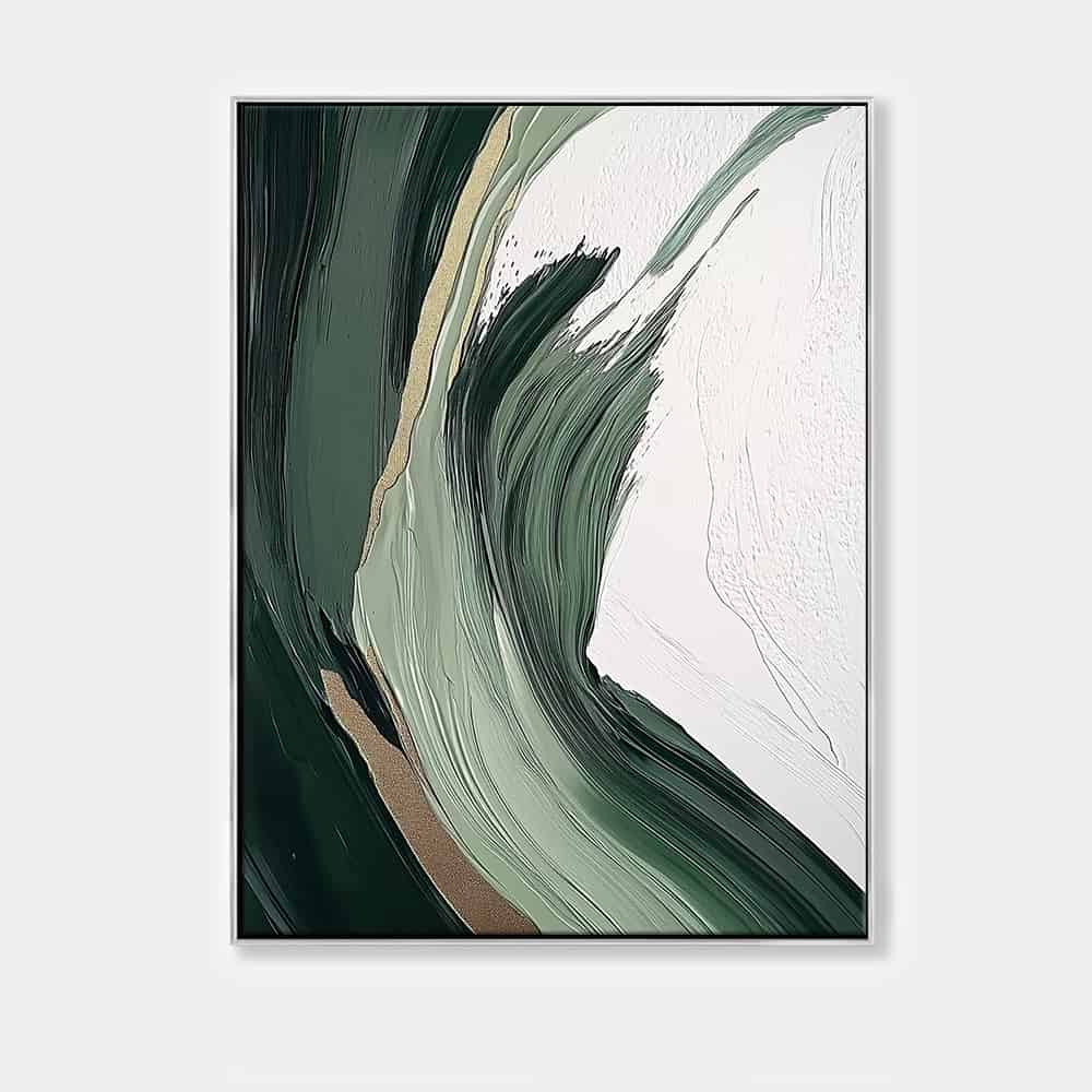 GREEN ABSTRACT ART "VERDANT RUSH"