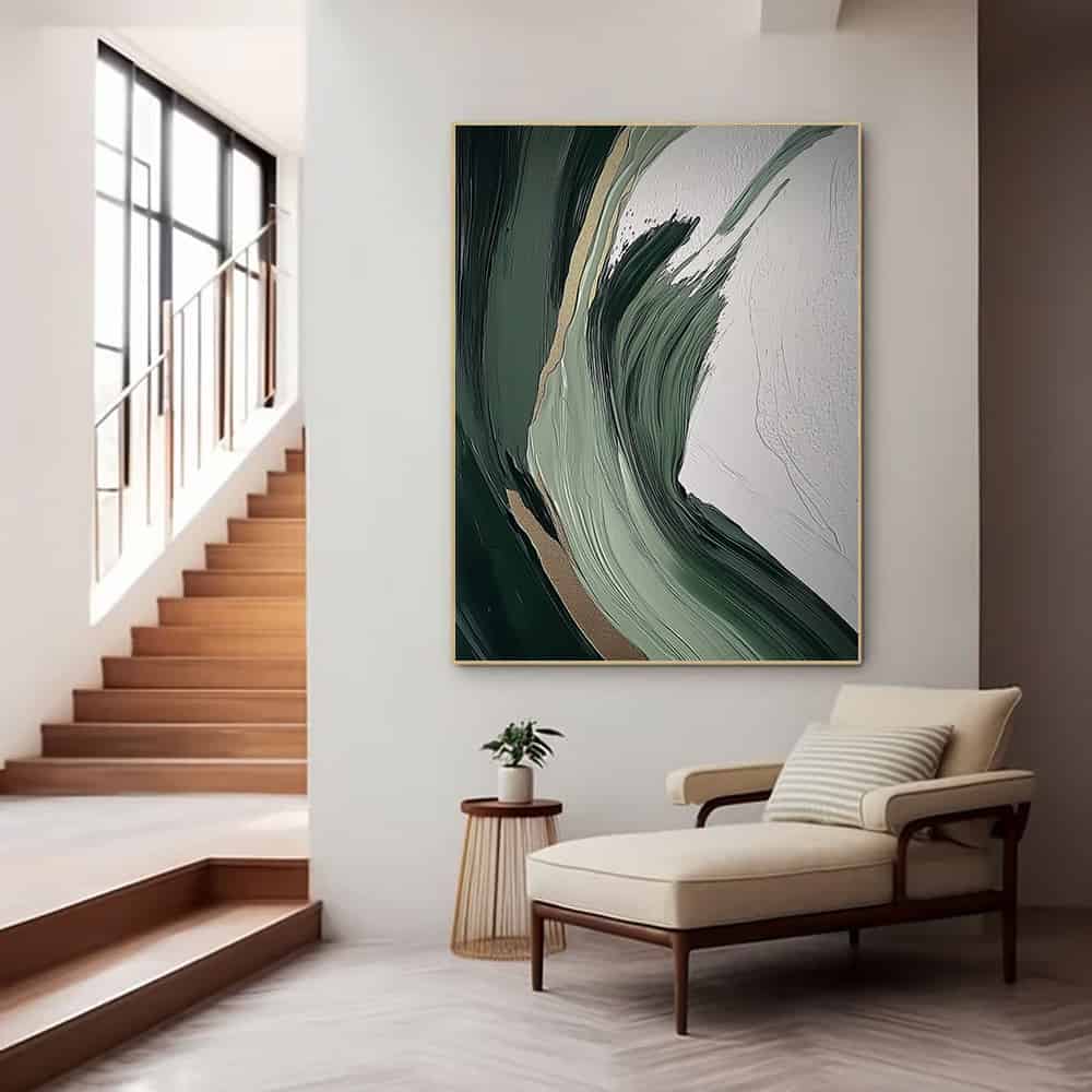 GREEN ABSTRACT ART "VERDANT RUSH"
