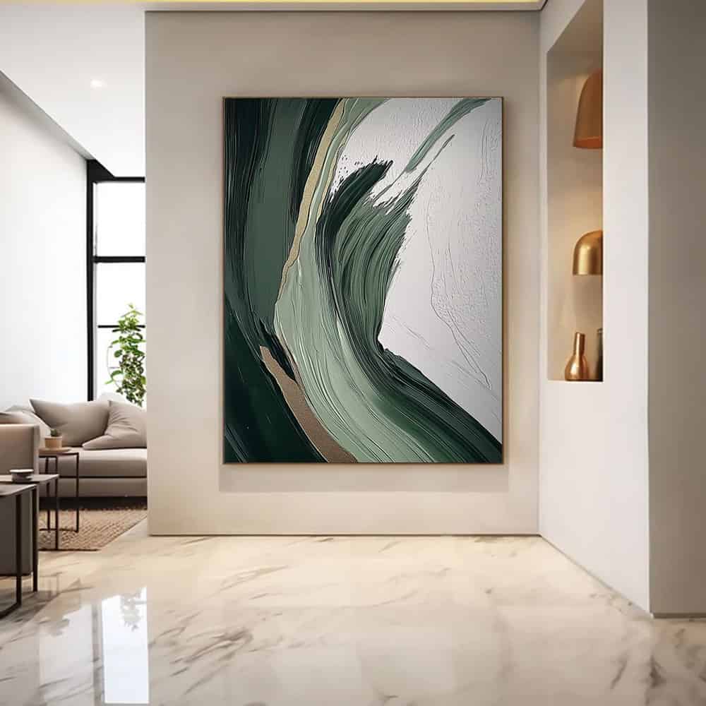 GREEN ABSTRACT ART "VERDANT RUSH"
