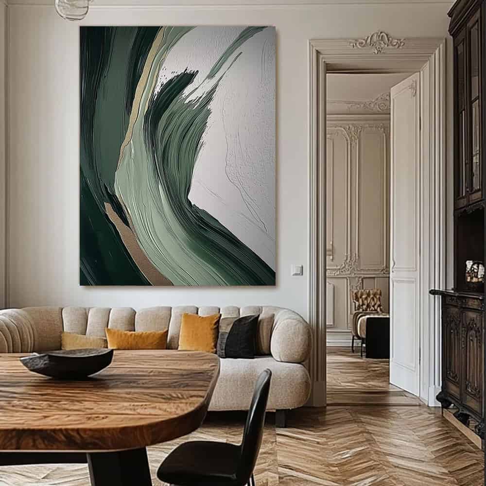 GREEN ABSTRACT ART "VERDANT RUSH"