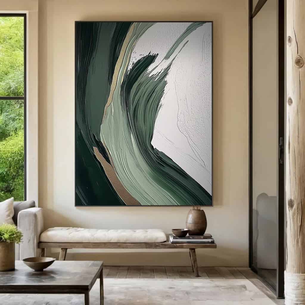 GREEN ABSTRACT ART "VERDANT RUSH"