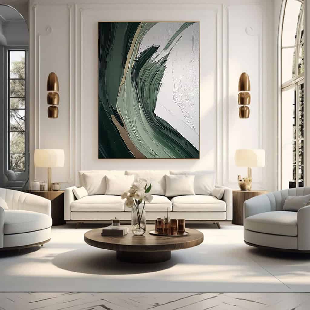 GREEN ABSTRACT ART "VERDANT RUSH"