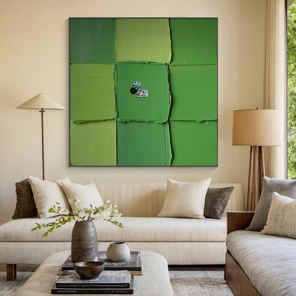 GREEN ABSTRACT ART "VERDANT SANCTUARY"
