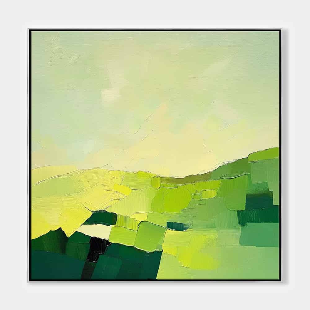 GREEN ABSTRACT ART "VERDANT VISTA"