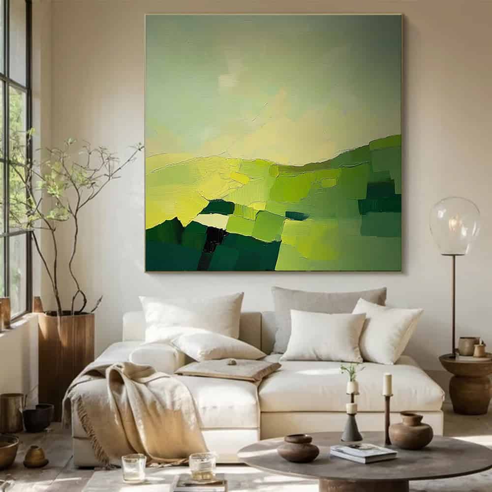 GREEN ABSTRACT ART "VERDANT VISTA"
