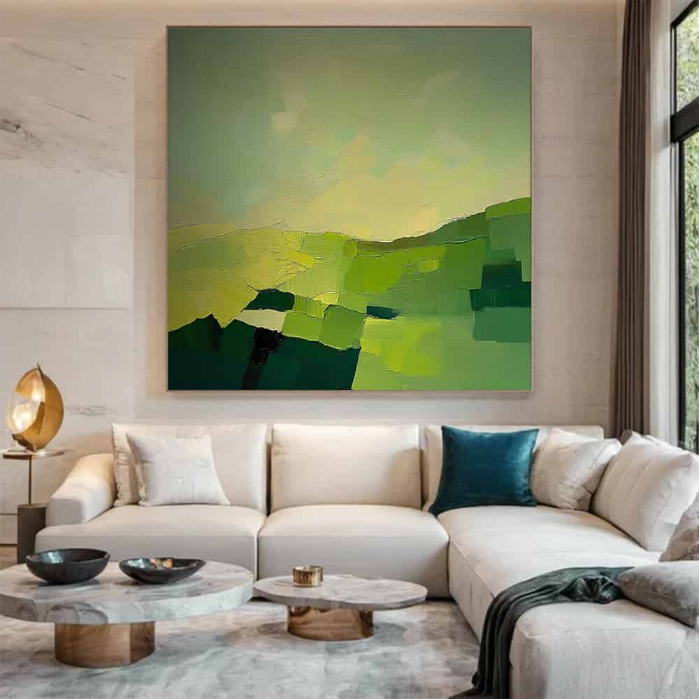 GREEN ABSTRACT ART "VERDANT VISTA"