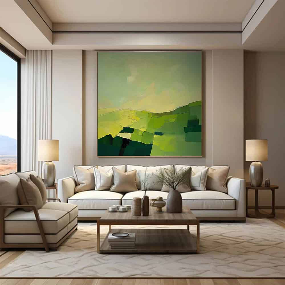 GREEN ABSTRACT ART "VERDANT VISTA"