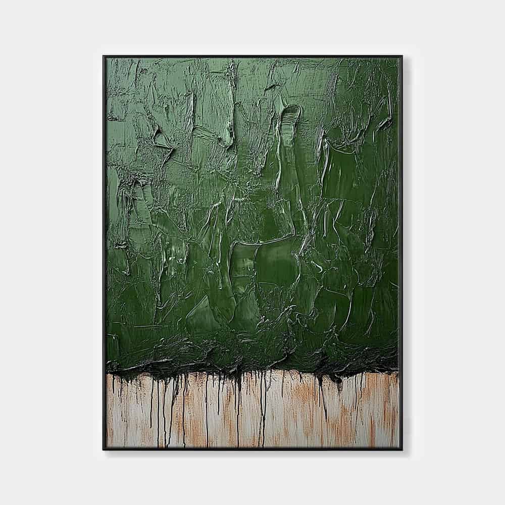 GREEN ABSTRACT ART "VERDANT WEEP"