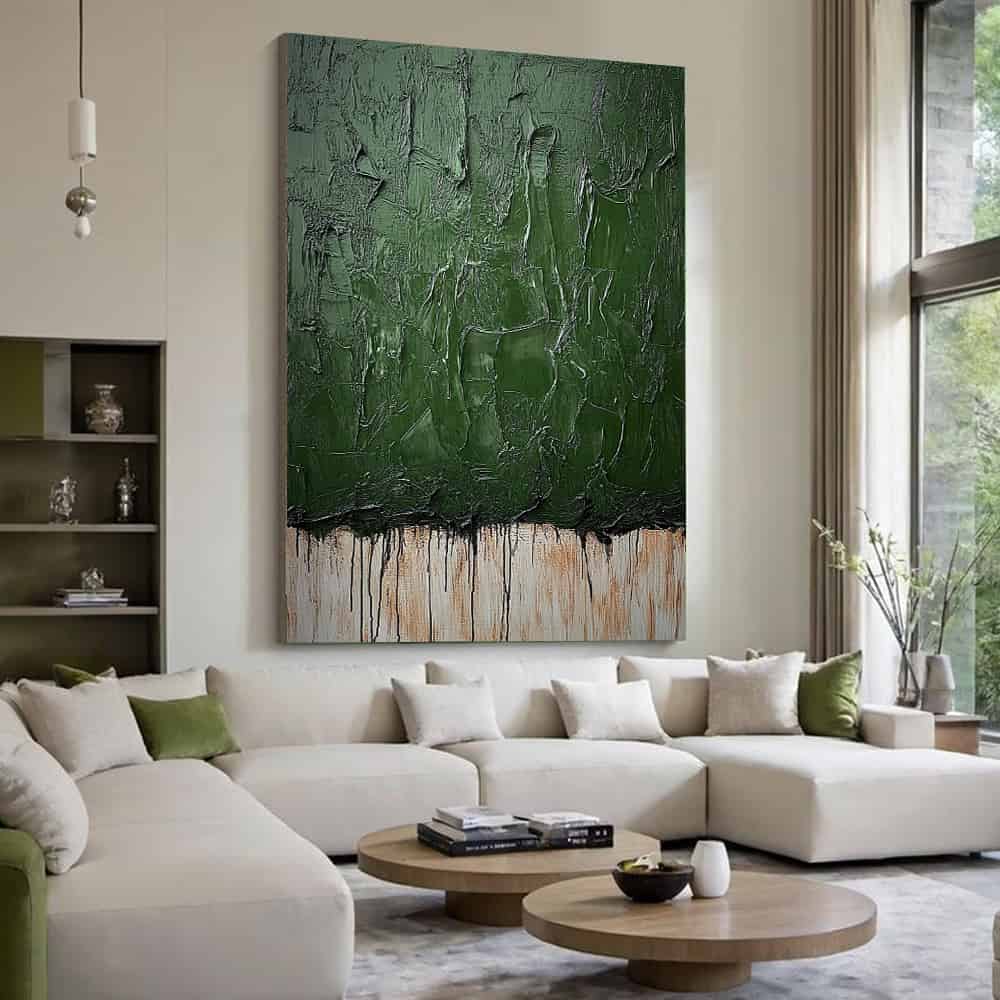 GREEN ABSTRACT ART "VERDANT WEEP"