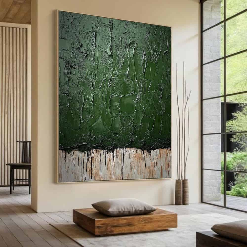 GREEN ABSTRACT ART "VERDANT WEEP"