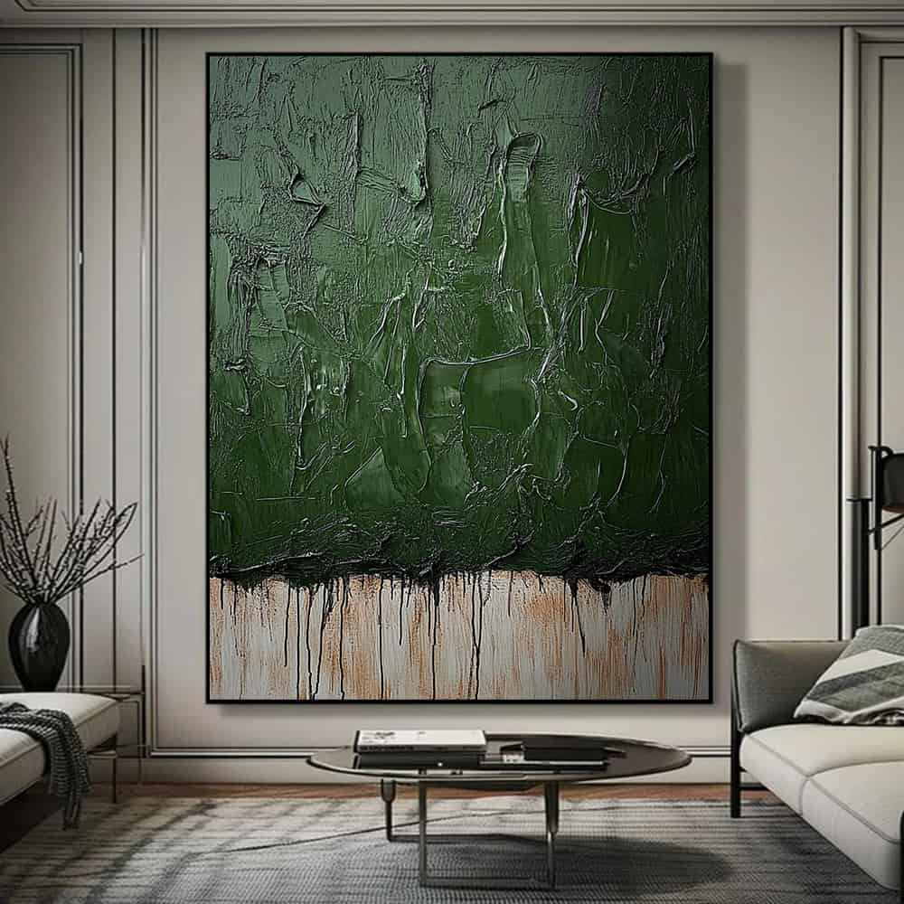 GREEN ABSTRACT ART "VERDANT WEEP"