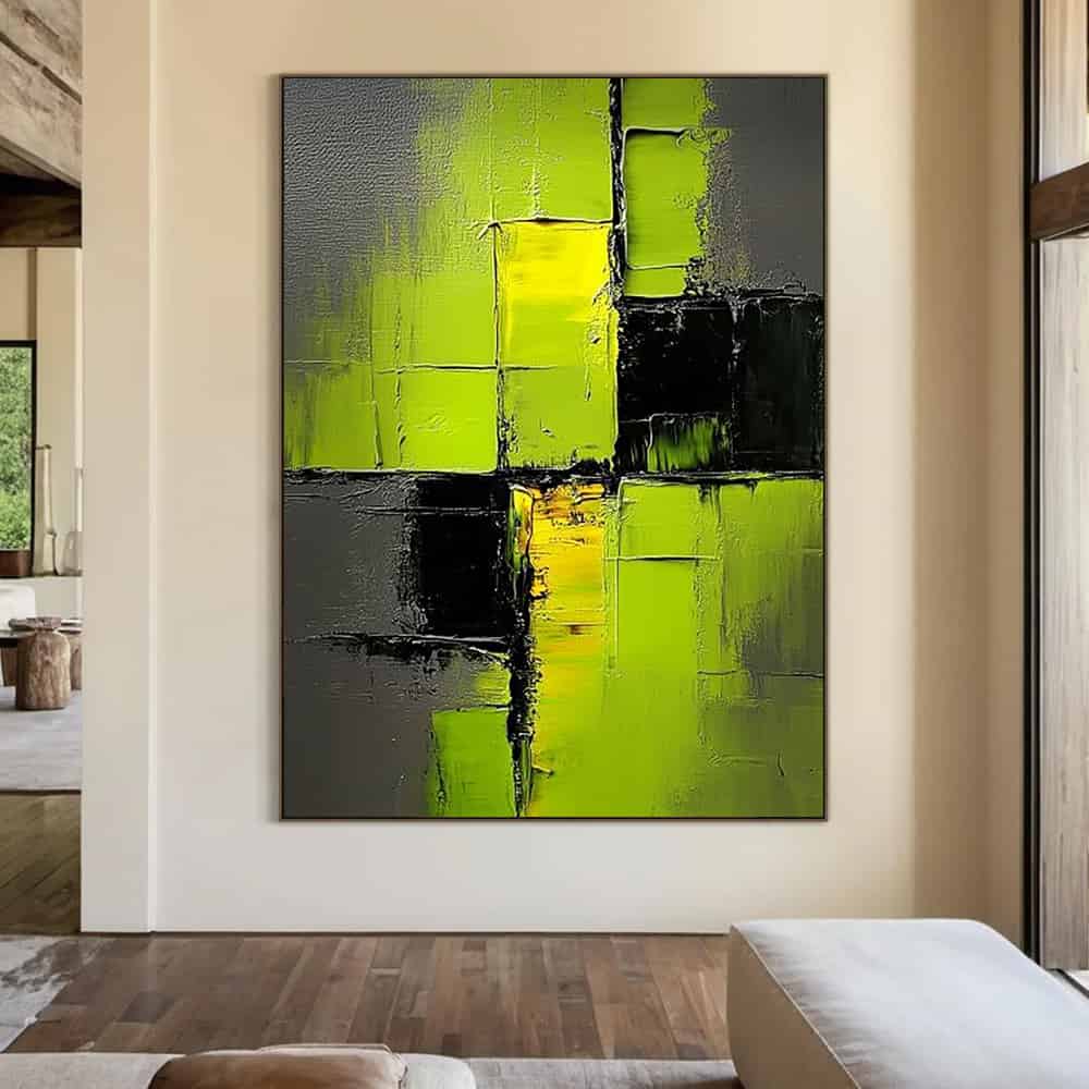 GREEN ABSTRACT ART "VOLTAIC GRID"