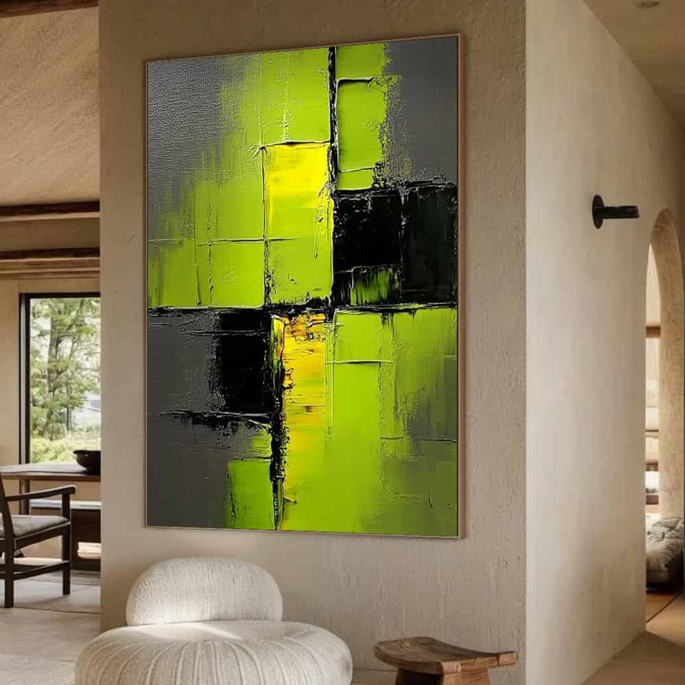 GREEN ABSTRACT ART "VOLTAIC GRID"