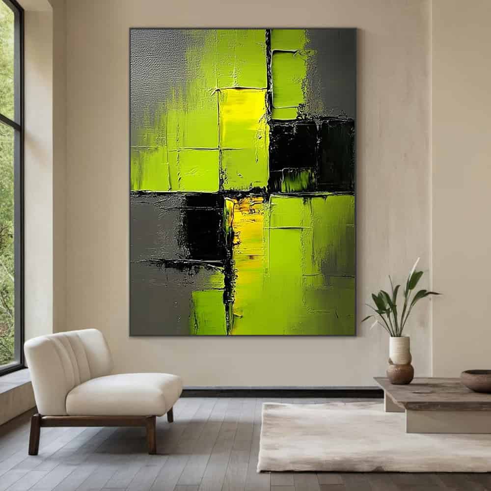 GREEN ABSTRACT ART "VOLTAIC GRID"