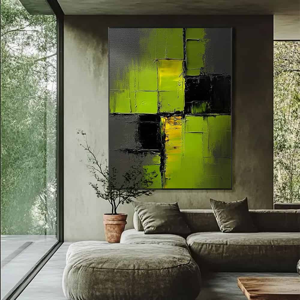 GREEN ABSTRACT ART "VOLTAIC GRID"