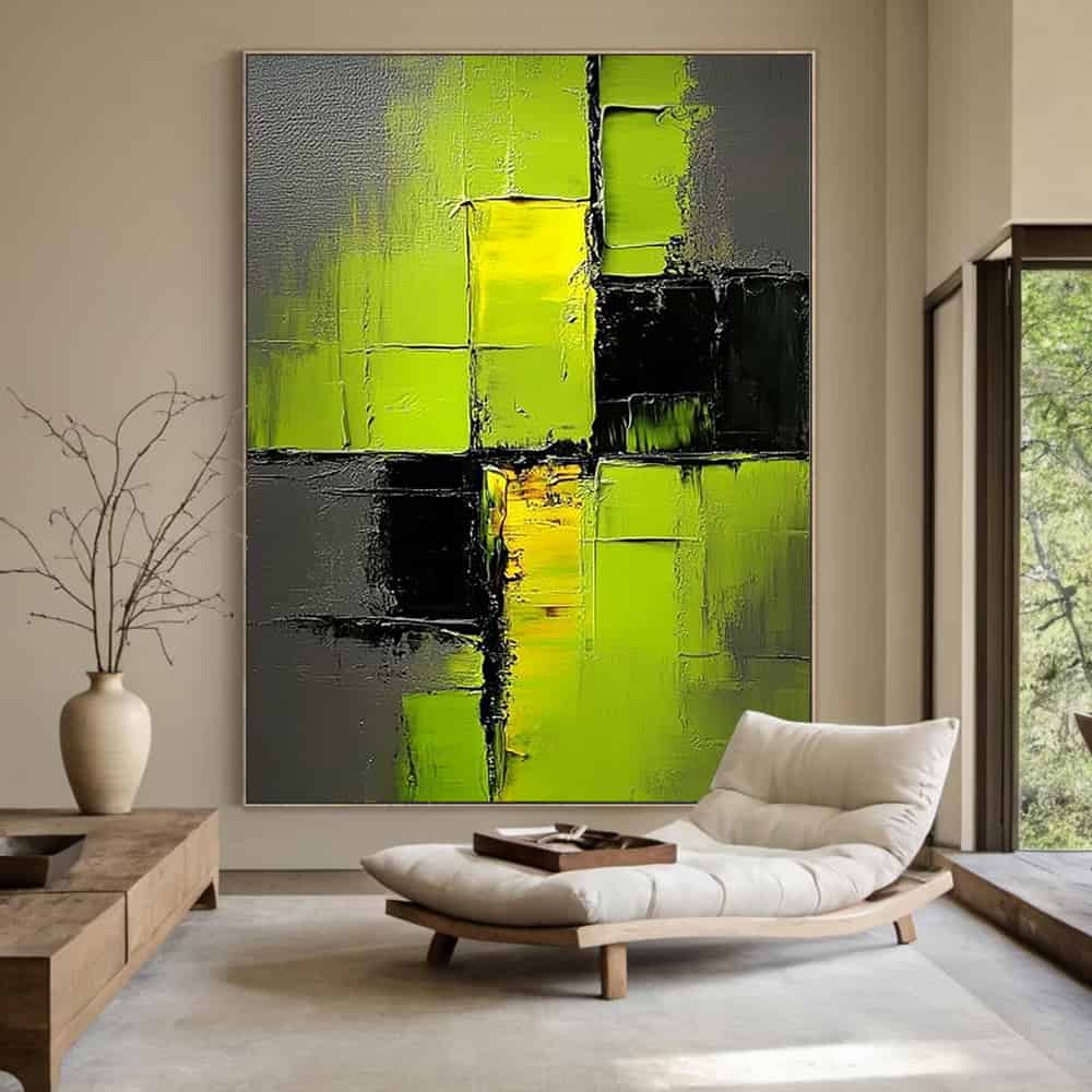 GREEN ABSTRACT ART "VOLTAIC GRID"