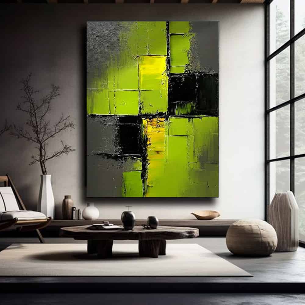 GREEN ABSTRACT ART "VOLTAIC GRID"