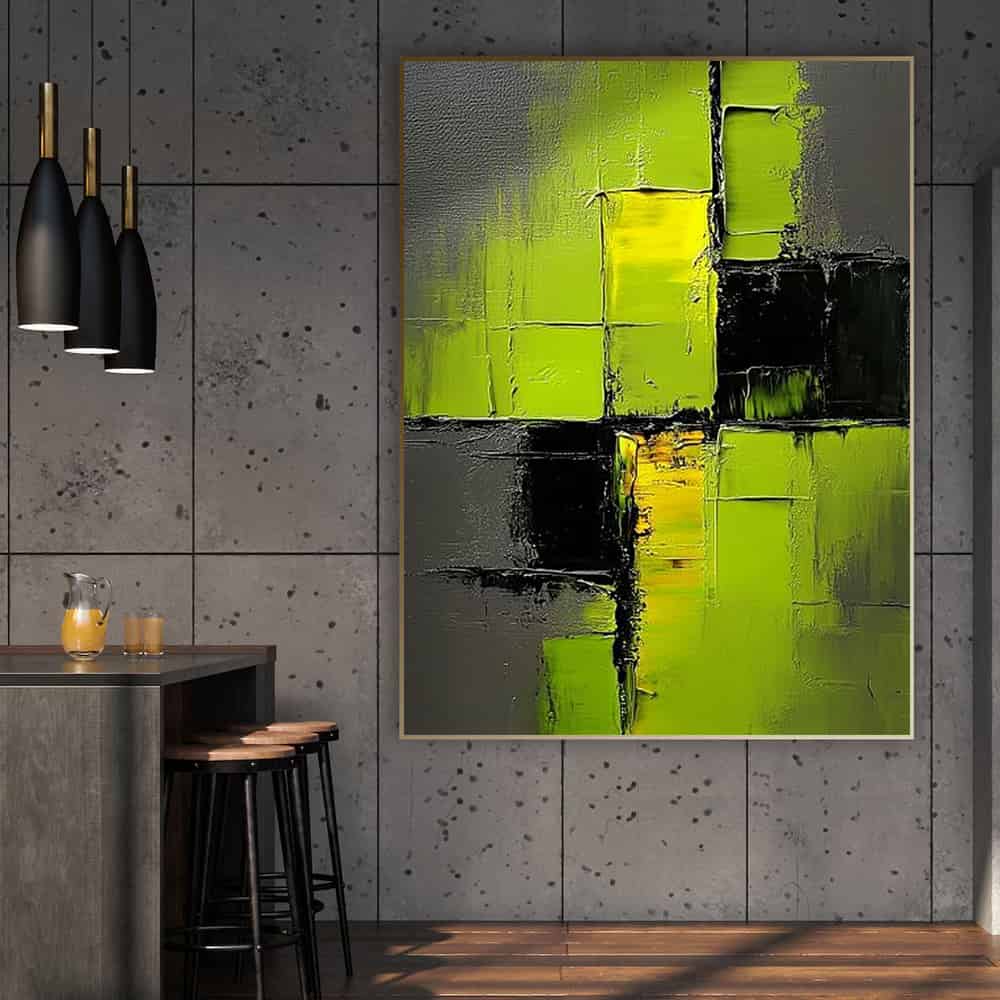 GREEN ABSTRACT ART "VOLTAIC GRID"