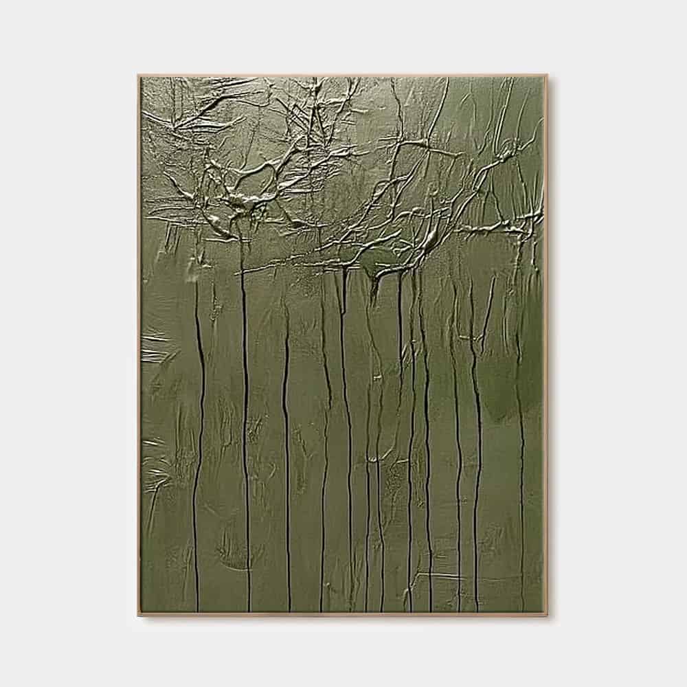 GREEN ABSTRACT ART "WEEPING WOODS"