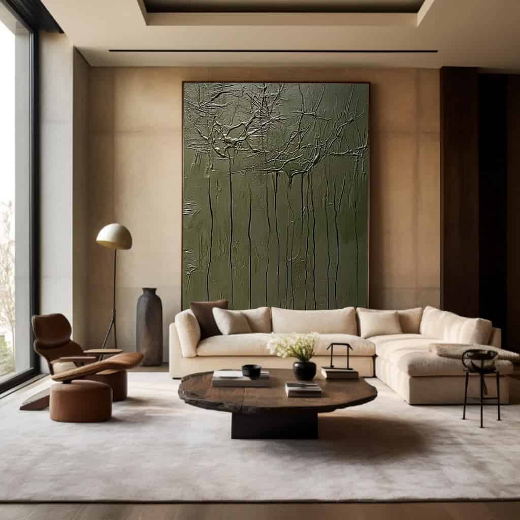 GREEN ABSTRACT ART "WEEPING WOODS"