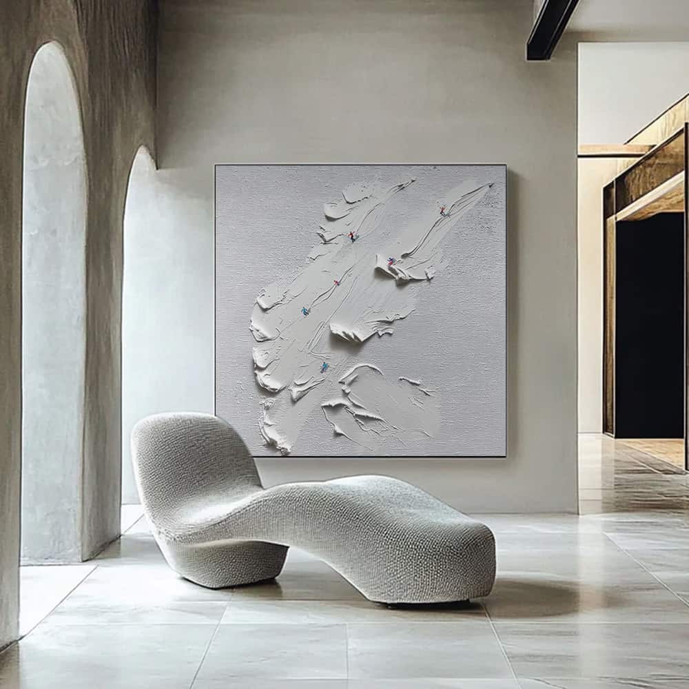 MINIMALIST ART "THE WHITE CASCADE"