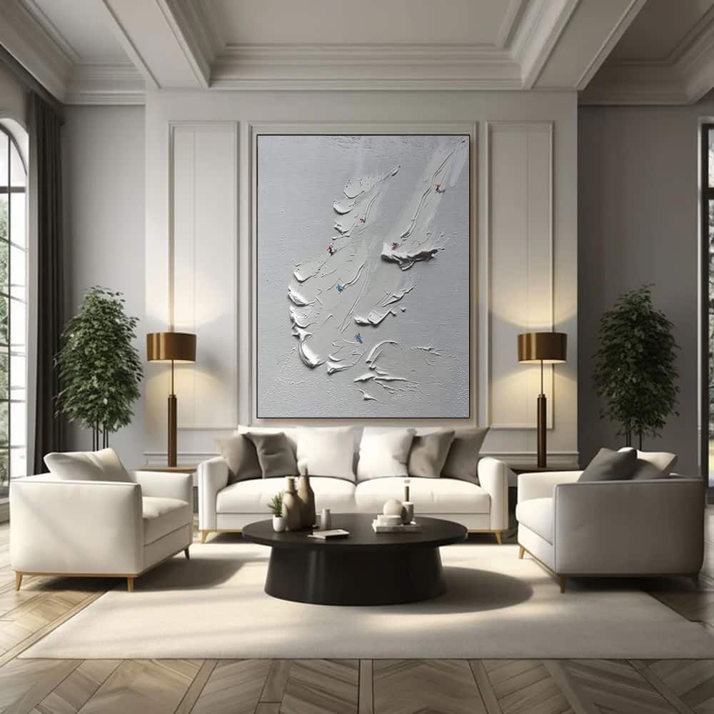 MINIMALIST ART "THE WHITE CASCADE"