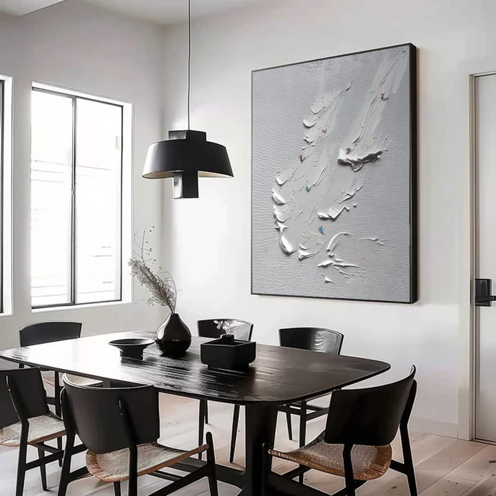 MINIMALIST ART "THE WHITE CASCADE"