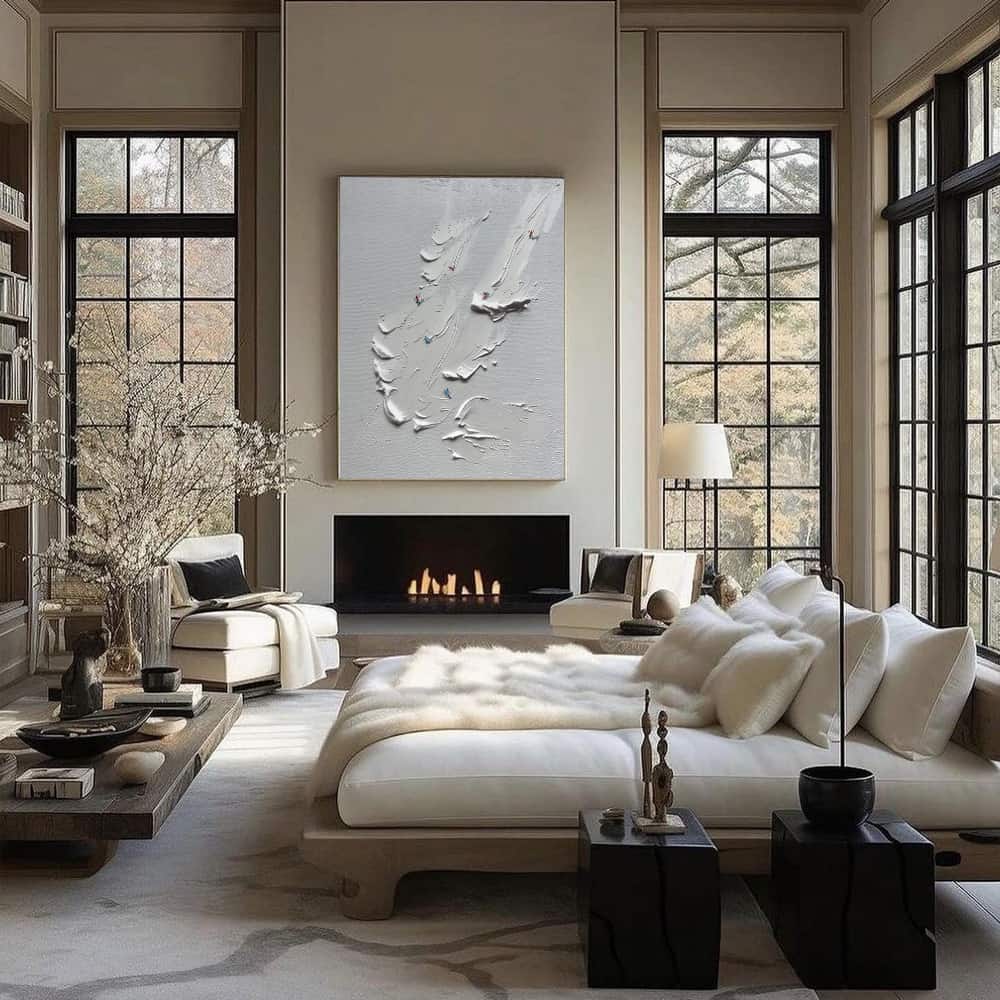 MINIMALIST ART "THE WHITE CASCADE"