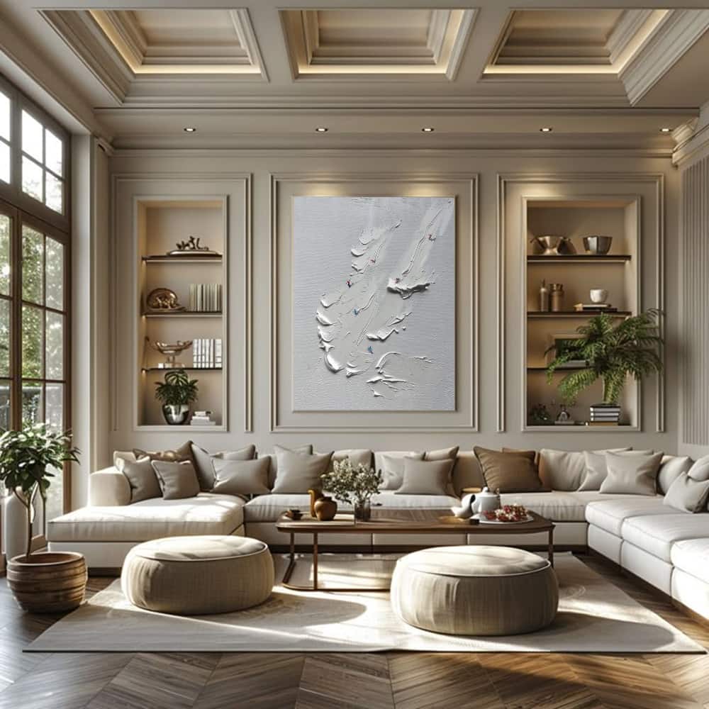 MINIMALIST ART "THE WHITE CASCADE"