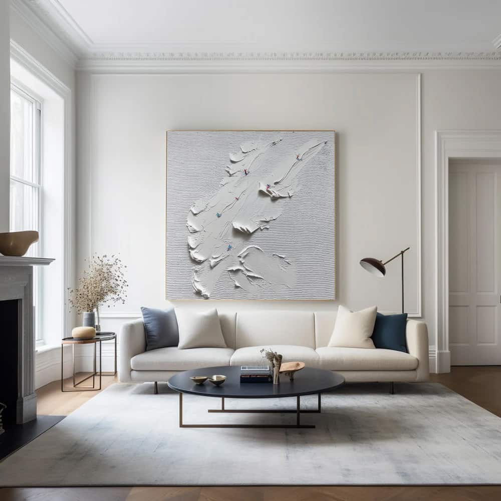 MINIMALIST ART "THE WHITE CASCADE"